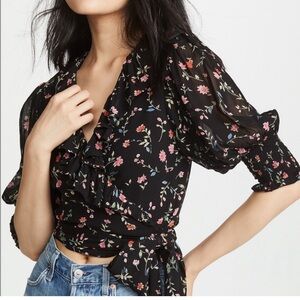 Ganni Printed Georgette Top